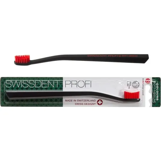 Swissdent Profi Soft Medium Zahnbürste - Schwarz