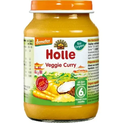 Holle Babynahrung Gemüse-Curry-Püree +6 Monate, 190g