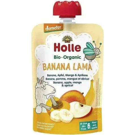 Holle Babynahrung Banane, Apfel, Mango & Aprikose Püree, 100g