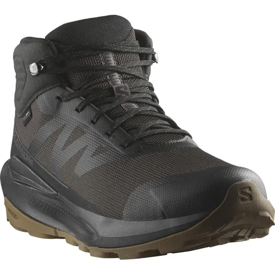 Salomon Elixir Tour Mid WP Herren Wanderschuh, wasserdicht, Phantom/Black/Asphalt, EU 44 2/3