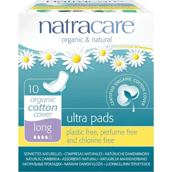 Natracare Ultra lange Natur-Binden mit Flügeln, 10 Stück