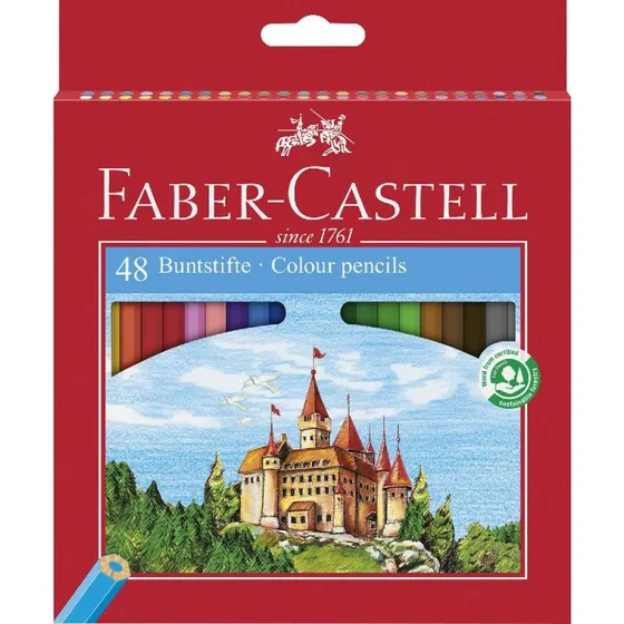 Faber-Castell Hexagonal-Buntstifte CASTLE, 48er Set im Karton