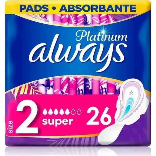 Always Ultra Platinum Super Binden Nr. 2 mit Flügeln, 26 Stück