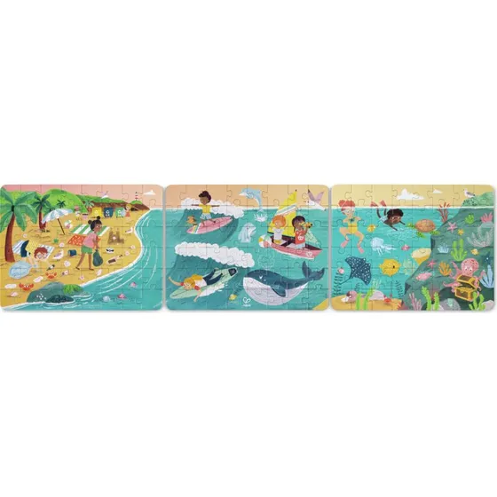 Hape Puzzle - Meeresfreunde | 3 Puzzles + Geschichtenplttchen