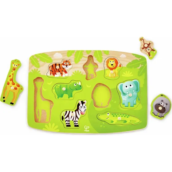 Hape Dschungelpuzzle auf Brett – 10 Teile, ab 24 Monaten