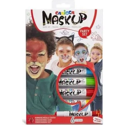 Carioca Party Schminkset, 6 Hautfarben für Kinder