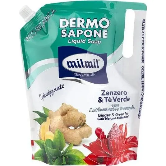 Milmil Flüssigseife Nachfüllpackung Ingwer & Grüner Tee, 900 ml
