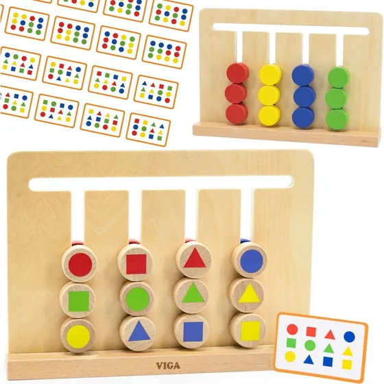 VIGA Logikspiel Holz  Farben & Formen ab 3 Jahren