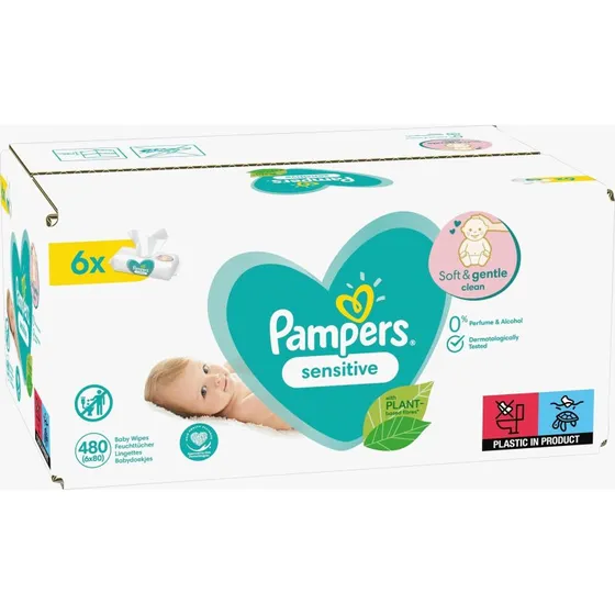 Pampers Sensitive Feuchttücher 6x80 Stück