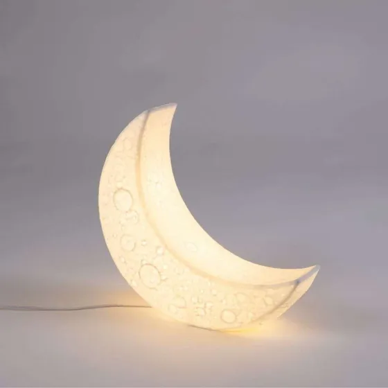 Seletti My Tiny Moon Tischleuchte aus weißem Porzellan