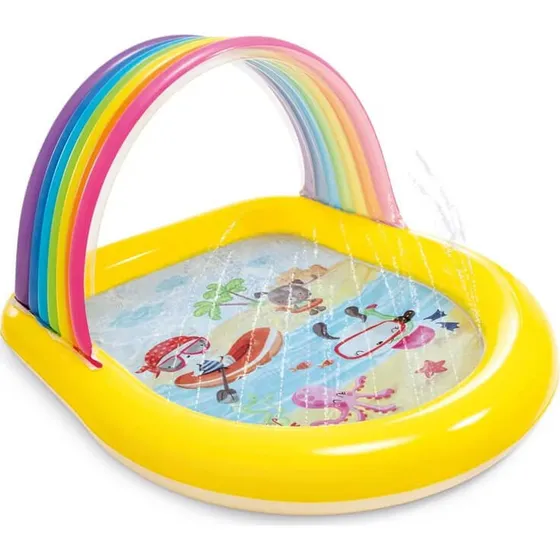 Intex Rainbow Arch Spray Pool Planschbecken mit Wassersprinkler