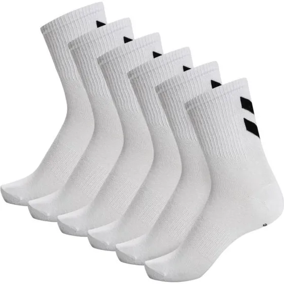 hummel Chevon Mid-Cut Socken 6er-Pack - Schwarz/Blau, Gr. M