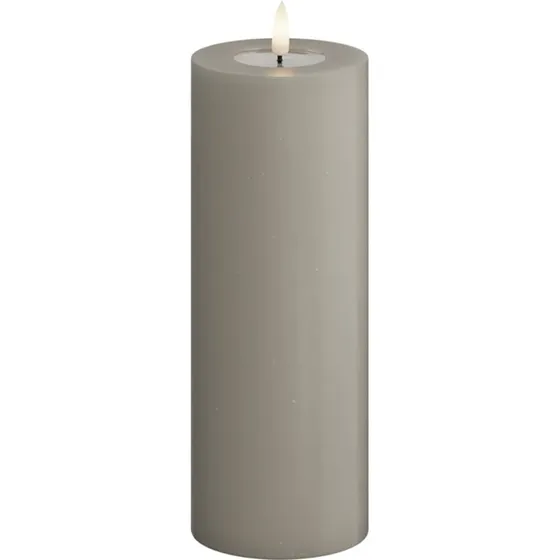 Deluxe Homeart LED-Blockkerzen Sand 7,5 x 20 cm mit Real Flame Effekt