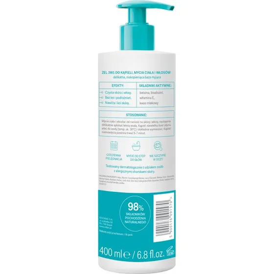 Oillan Baby 3-in-1 Körper- und Haarwaschgel, 400 ml