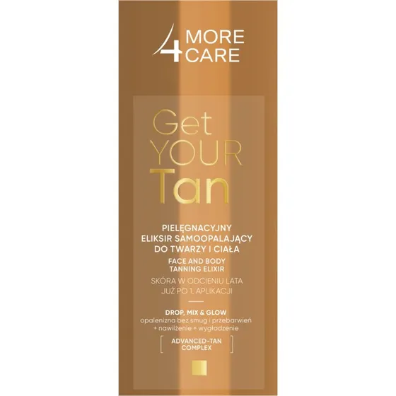 More4Care Get Your Tan! Selbstbräuner Elixier für Gesicht & Körper, 15ml