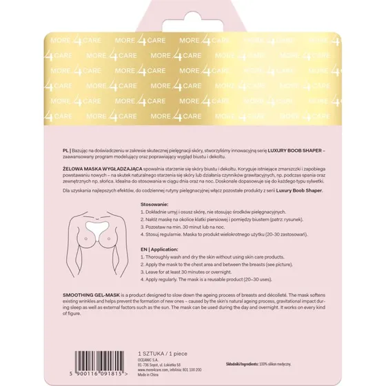 More4Care Luxury Boob Shaper Gelmaske für Brust & Dekolleté