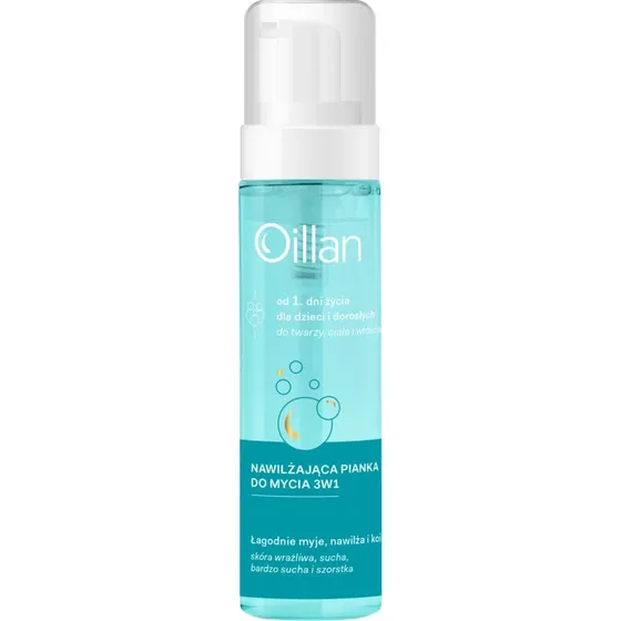 Oillan Prebiotischer 3-in-1-Schaum für Körper & Haar, 200 ml