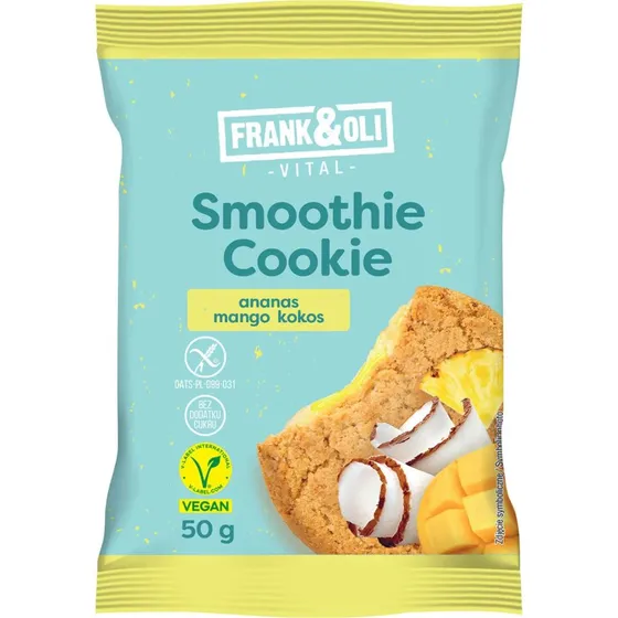 Frank&Oli Smoothie Cookie Ananas, Mango & Kokosnuss, 50g