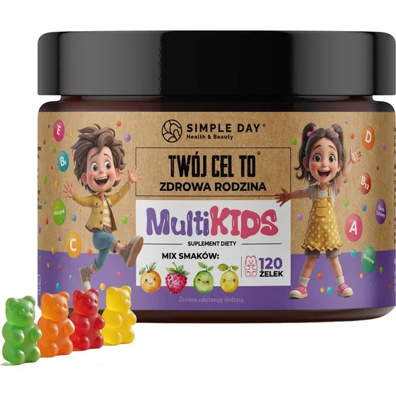 Simple Day MultiKids Jelly Beans, Multivitamin für Kinder ab 4 Jahren, 120 Stück
