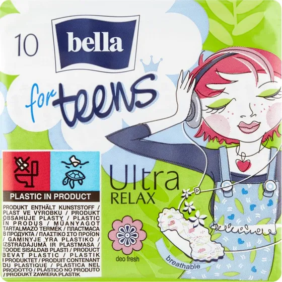 Bella for Teens Ultra Relax Damenbinden mit Flügeln, 10 Stück