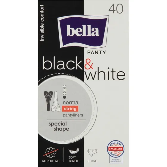 Bella Panty Slim Black & White Damenbinden, ultradünn, 40 Stück