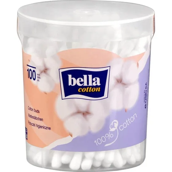 Bella Hygienische Ohrstäbchen, 100 Stück, Baumwollenden