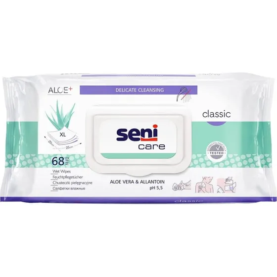 Seni Care Classic Feuchttücher, 68 Stück, XL-Format