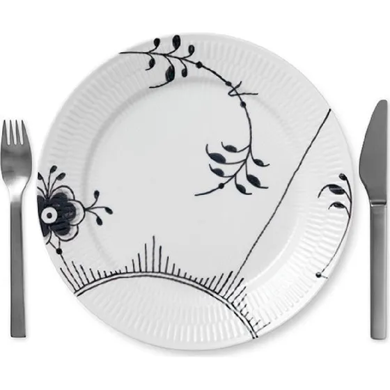 Royal Copenhagen Mega Schwarz Gerippt Speiseteller 27 cm