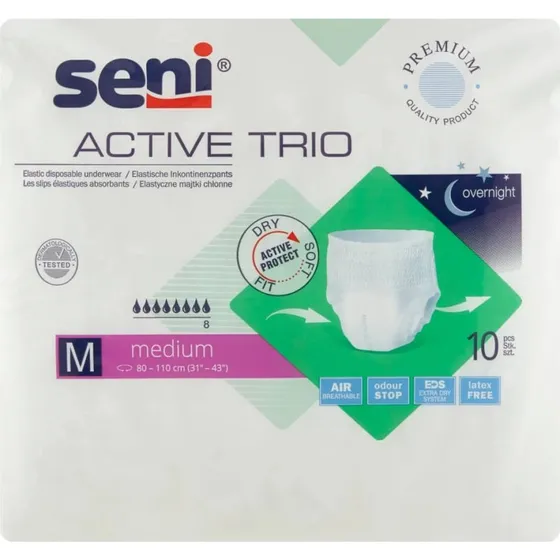 Seni Active Trio Inkontinenzslips, Medium (80-110 cm), 10 Stück