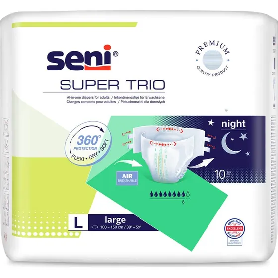 Seni Super Trio Windelhosen, Größe L, 100-150 cm, 10 Stück