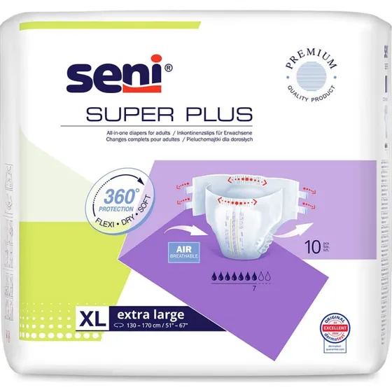 Seni Super Plus Windeln XL (130-170 cm), 10 Stück