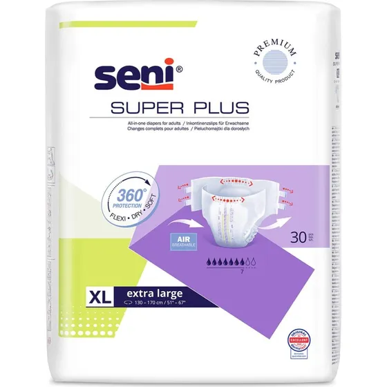 Seni Super Plus XL Windeln, 30 Stück, 130-170 cm