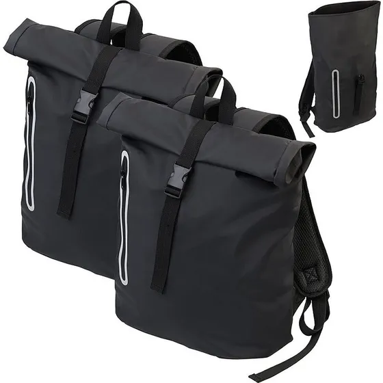 Xcase 2er-Set Rolltop-Ruckscke wasserfest, 19 L, gepolstertes Laptopfach
