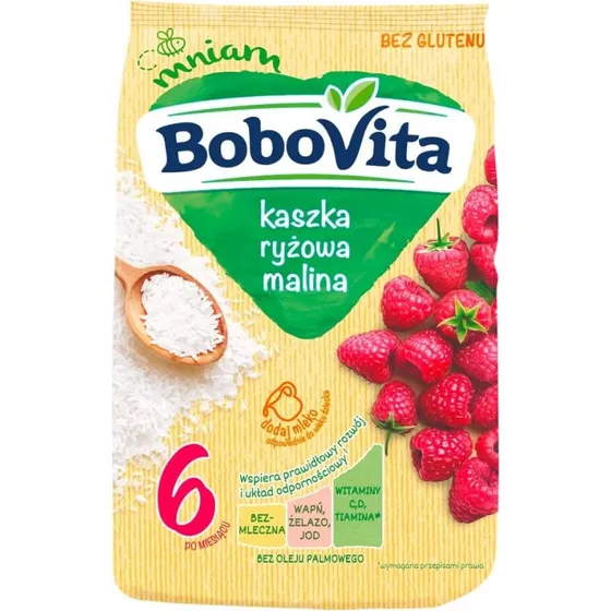 BoboVita Reis-Cerealien Himbeere, milchfrei & glutenfrei, 180g
