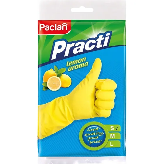 Paclan Practi Gummihandschuhe Zitrone Gelb S (2 Stück)