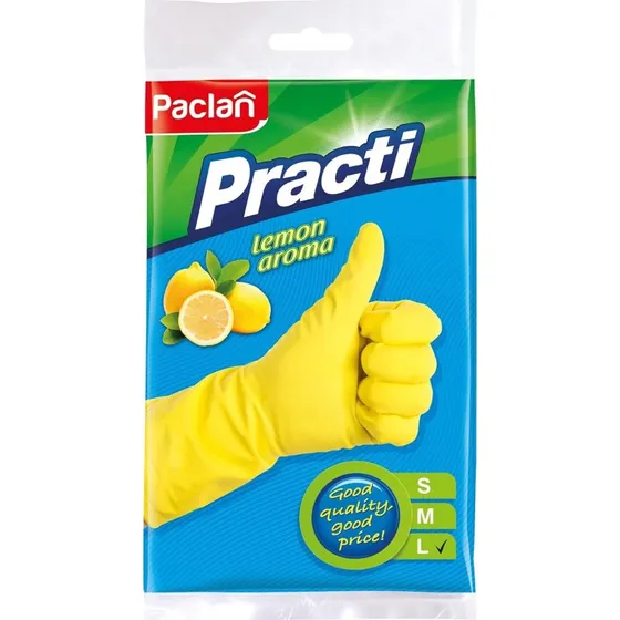 Paclan Duftende Gummihandschuhe L, 2er-Pack, Zitronenduft