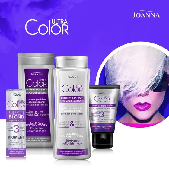 Joanna Ultra Color Silbershampoo für blondes & graues Haar, 400 ml