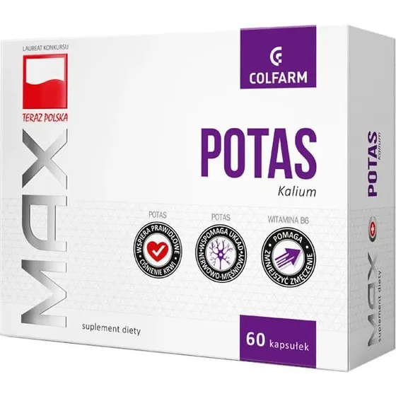 Colfarm Max Potassium 333 mg Kalium mit Vitamin B6, 60 Kapseln