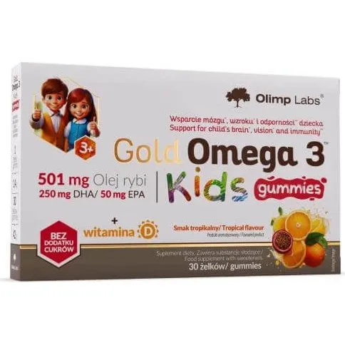 Olimp Gold Omega 3 Kids Gummies mit Omega-Fettsäuren & Vitamin D, 30 Stk.