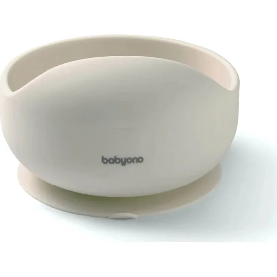 Babyono Silikonnapf mit Saugnapf, Beige, ab 6 Monaten