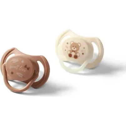 Babyono Night & Day Symmetrische Silikon-Schnuller, 0-6 Monate, 2er-Pack