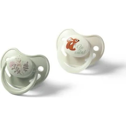 Babyono Anatomische Silikon-Schnuller, 6–18 Monate, 2er-Pack