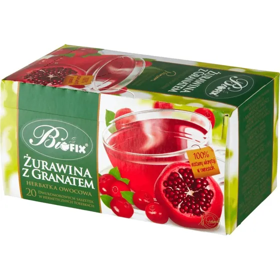 Bi Fix Premium Cranberry mit Granatapfel Früchtetee, 20 Beutel