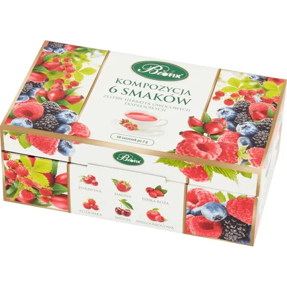 Bi Fix Früchtetee Set, 6 Sorten, 60 Portionsbeutel