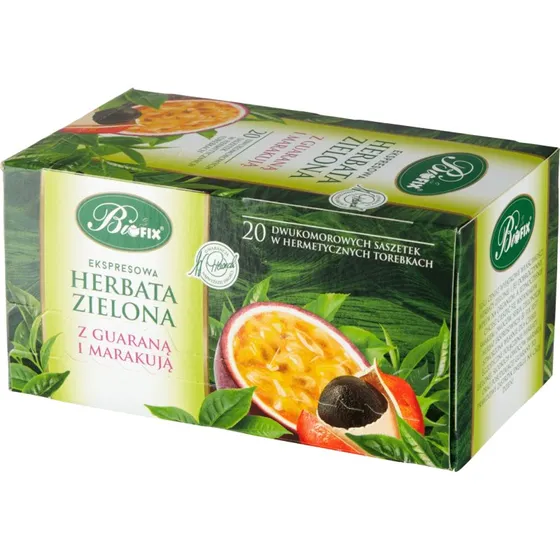 Bi Fix Grüner Tee mit Guarana und Passionsfrucht, 20 Beutel