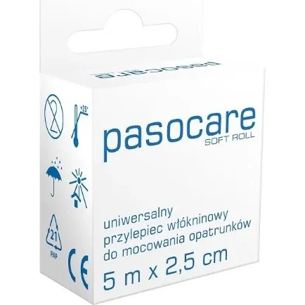 Pasocare Vliespflaster auf Rolle, 5m x 2,5cm, weich