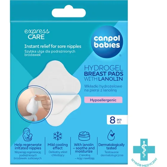 Canpol Babies Hydrogel-Stilleinlagen mit Lanolin, 8 Stück