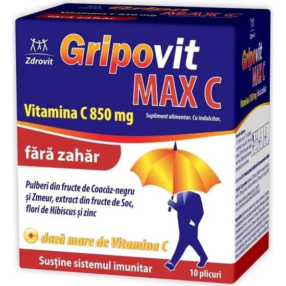 Zdrovit Gripovit Max C zuckerfrei, 10 Beutel à 850 mg