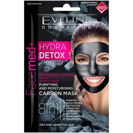 Eveline Cosmetics Facemed Hydra Detox 8 in 1 Gesichtsmaske, 2x5ml