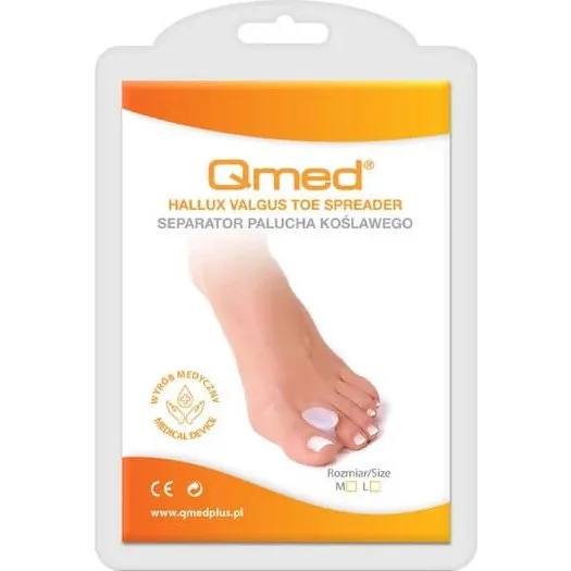 Qmed Hallux Valgus Zehenspreizer Silikon, Größe L (1 Paar)
